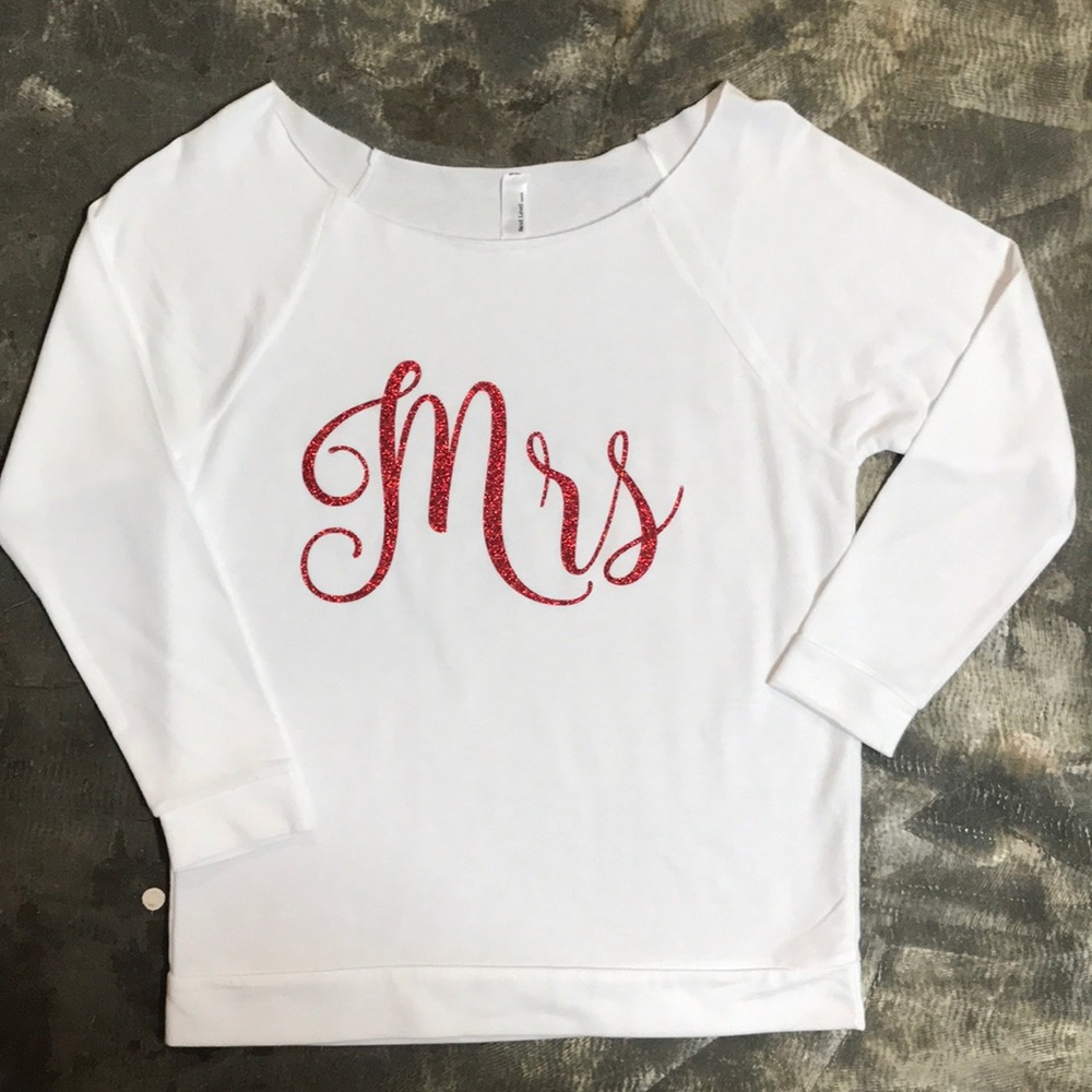 White Mrs 3/4 Sleeve Top